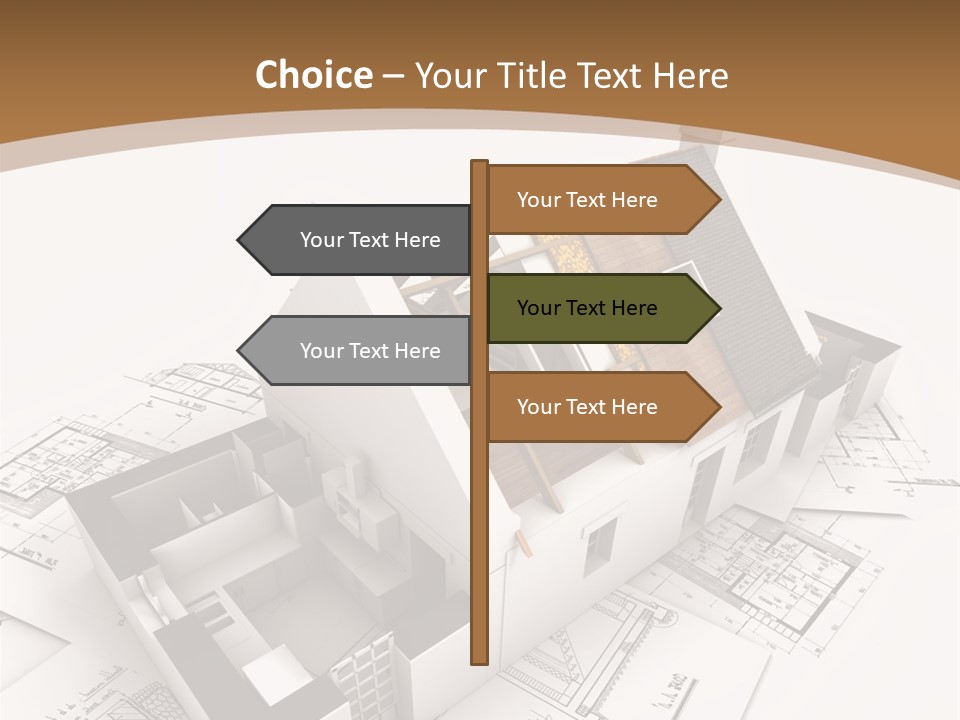 Architecture Model House Showing Building Structure PowerPoint Template