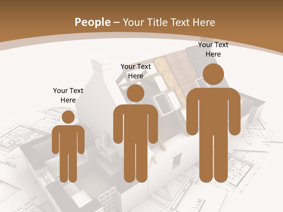 Architecture Model House Showing Building Structure PowerPoint Template