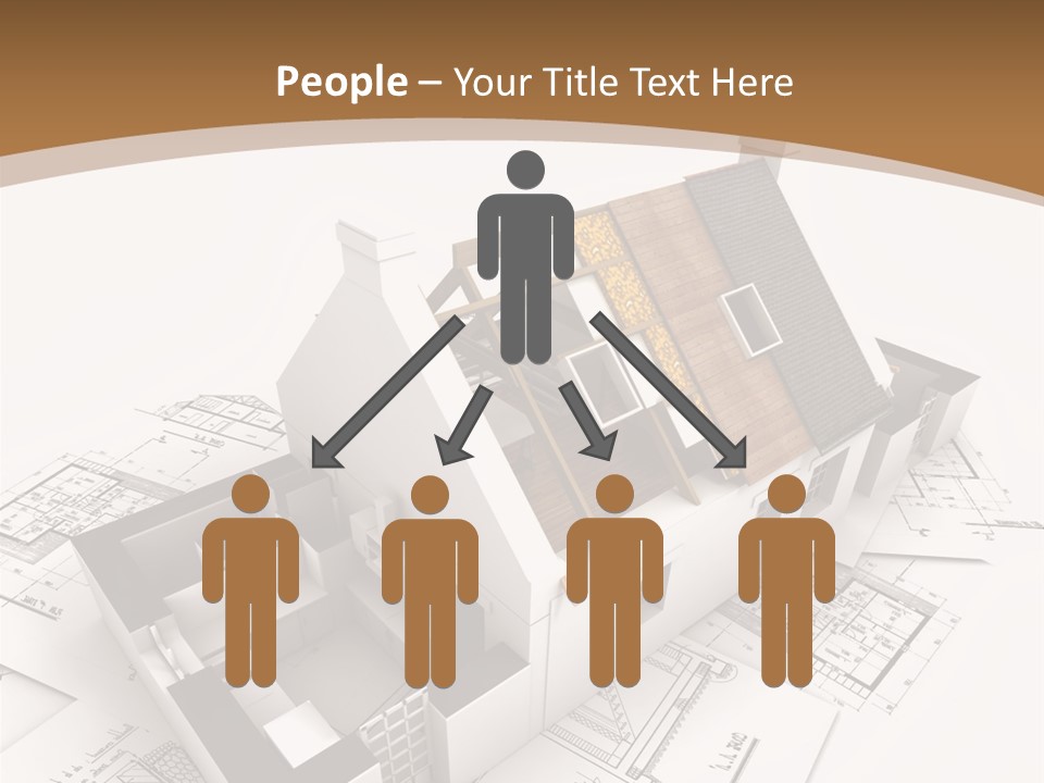 Architecture Model House Showing Building Structure PowerPoint Template