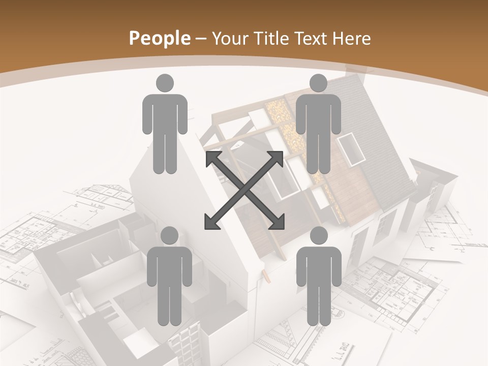 Architecture Model House Showing Building Structure PowerPoint Template