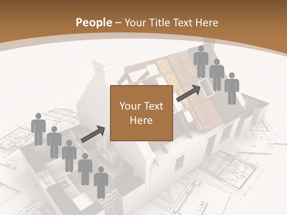 Architecture Model House Showing Building Structure PowerPoint Template