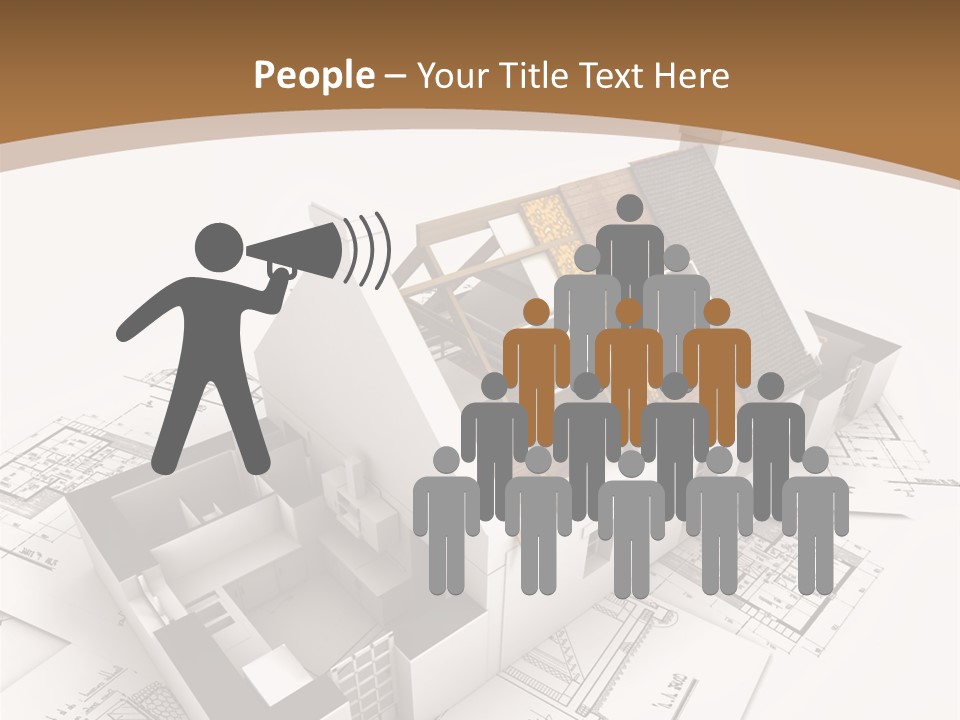 Architecture Model House Showing Building Structure PowerPoint Template