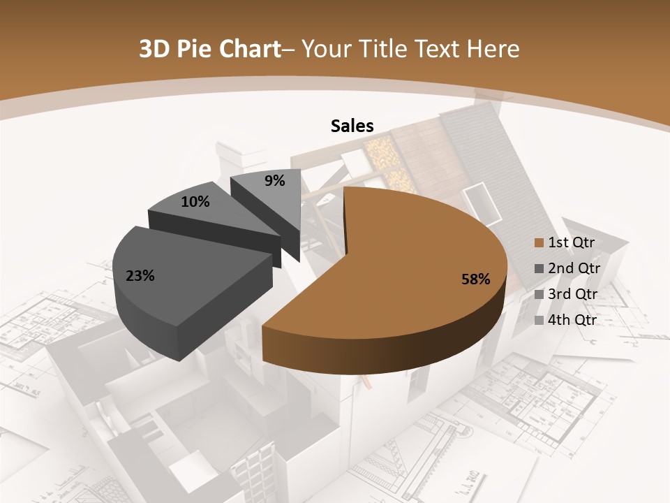 Architecture Model House Showing Building Structure PowerPoint Template