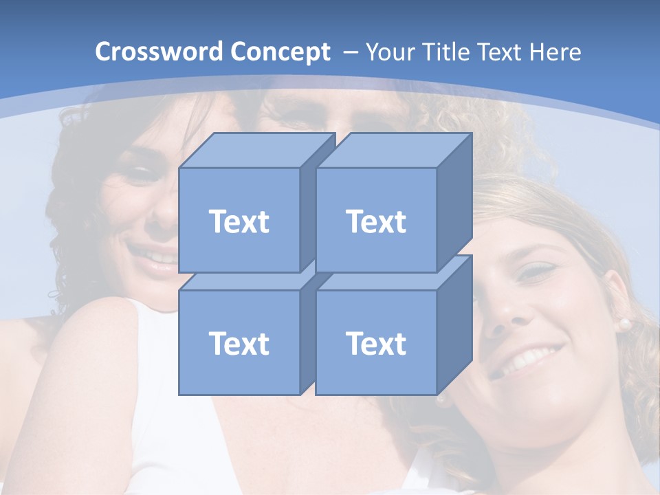 A Woman And Two Children Are Smiling For The Camera PowerPoint Template