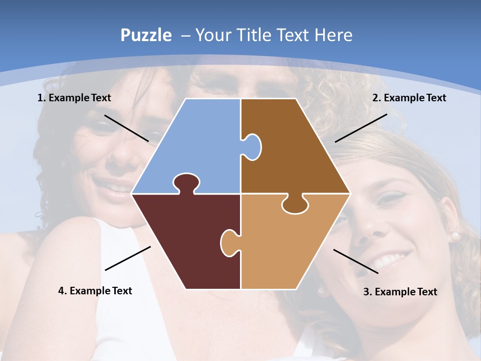 A Woman And Two Children Are Smiling For The Camera PowerPoint Template