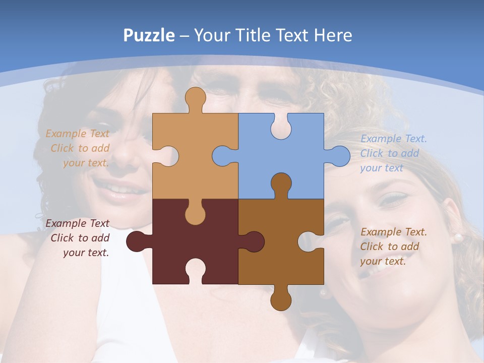 A Woman And Two Children Are Smiling For The Camera PowerPoint Template