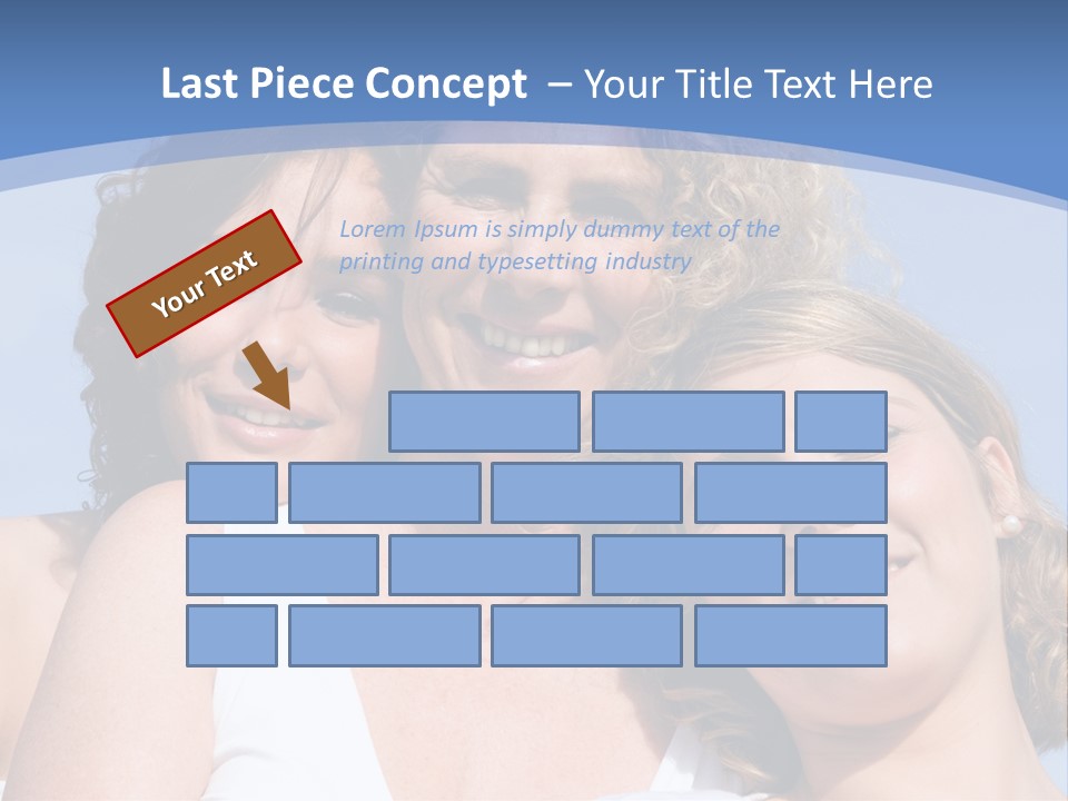 A Woman And Two Children Are Smiling For The Camera PowerPoint Template