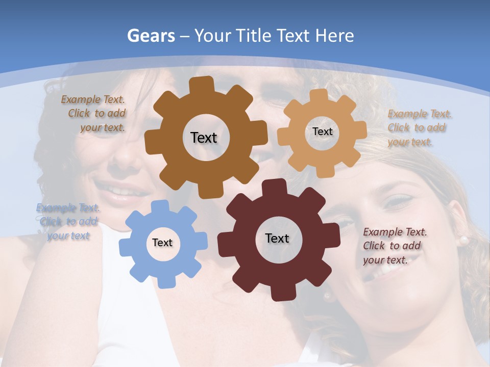 A Woman And Two Children Are Smiling For The Camera PowerPoint Template