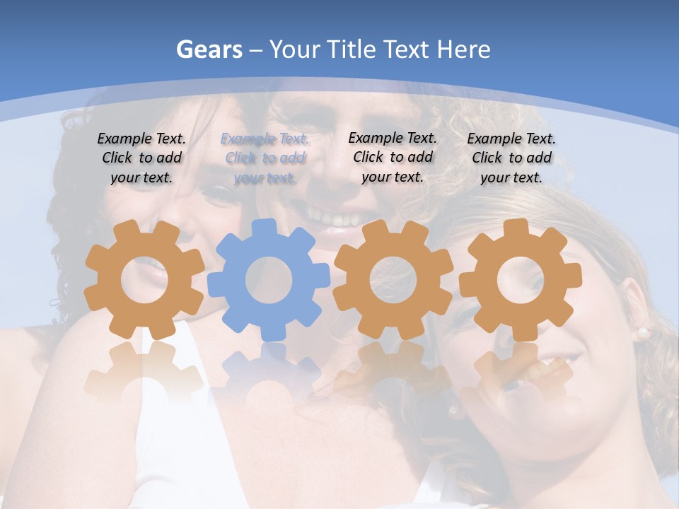 A Woman And Two Children Are Smiling For The Camera PowerPoint Template