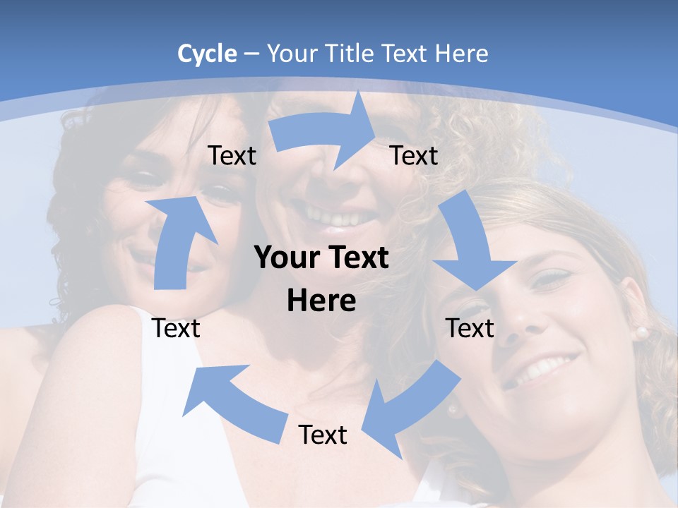 A Woman And Two Children Are Smiling For The Camera PowerPoint Template