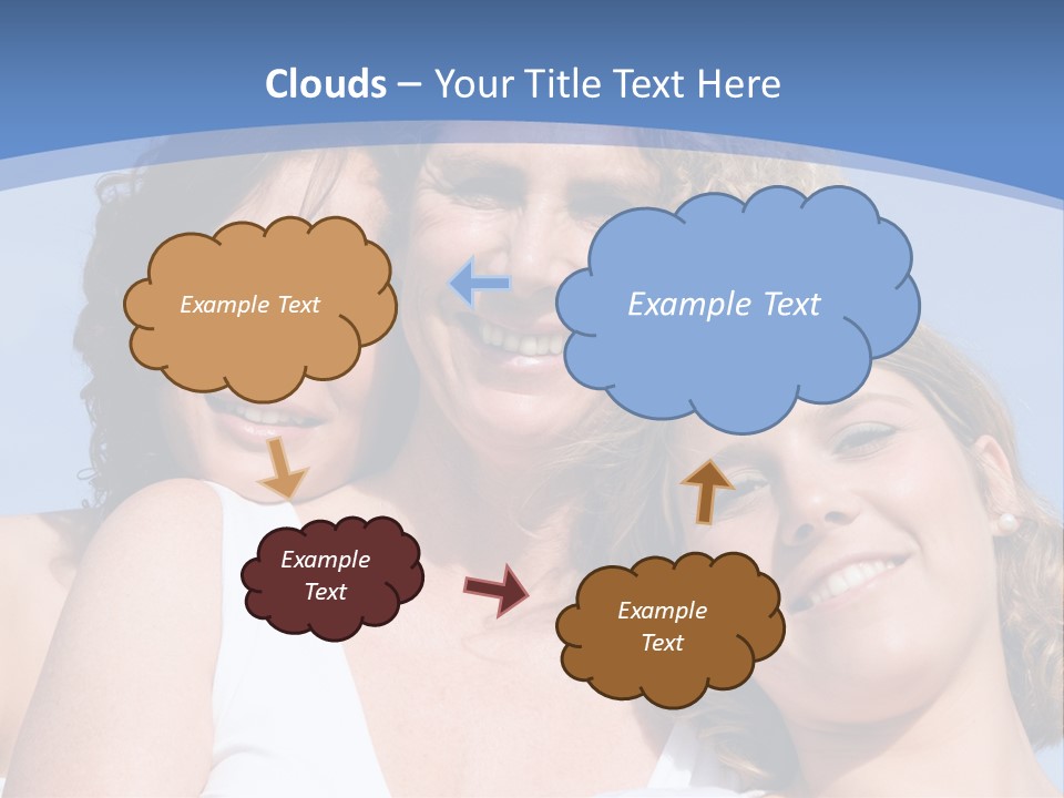 A Woman And Two Children Are Smiling For The Camera PowerPoint Template