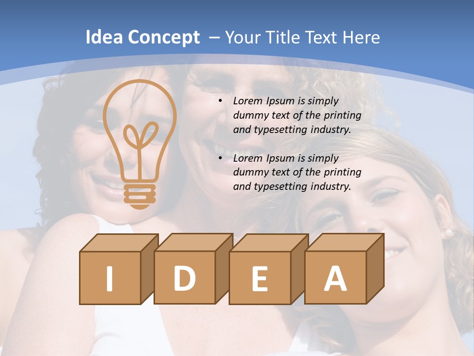 A Woman And Two Children Are Smiling For The Camera PowerPoint Template