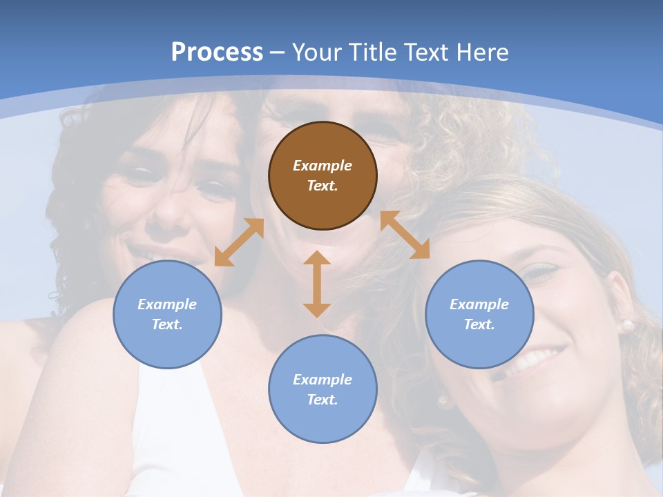 A Woman And Two Children Are Smiling For The Camera PowerPoint Template