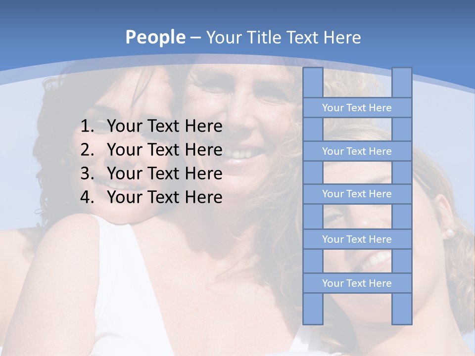 A Woman And Two Children Are Smiling For The Camera PowerPoint Template