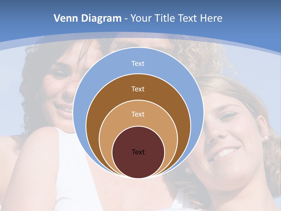 A Woman And Two Children Are Smiling For The Camera PowerPoint Template