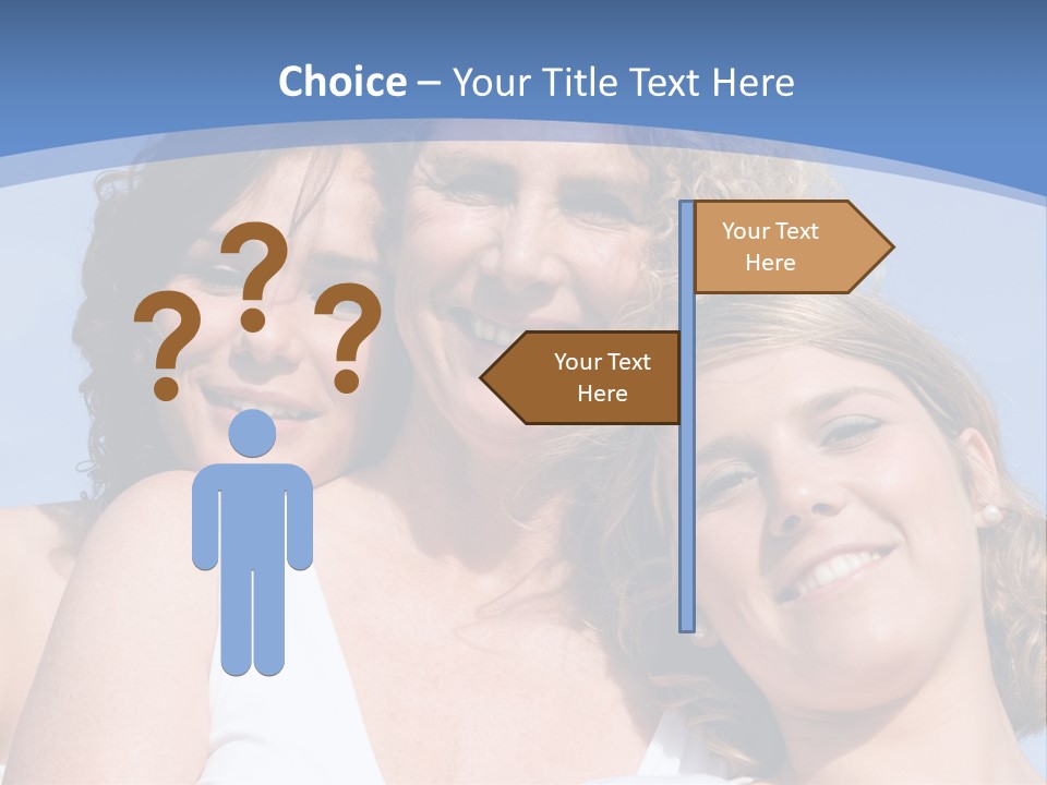 A Woman And Two Children Are Smiling For The Camera PowerPoint Template