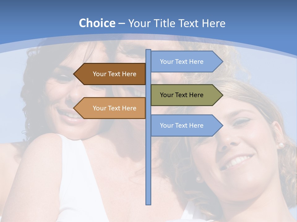 A Woman And Two Children Are Smiling For The Camera PowerPoint Template