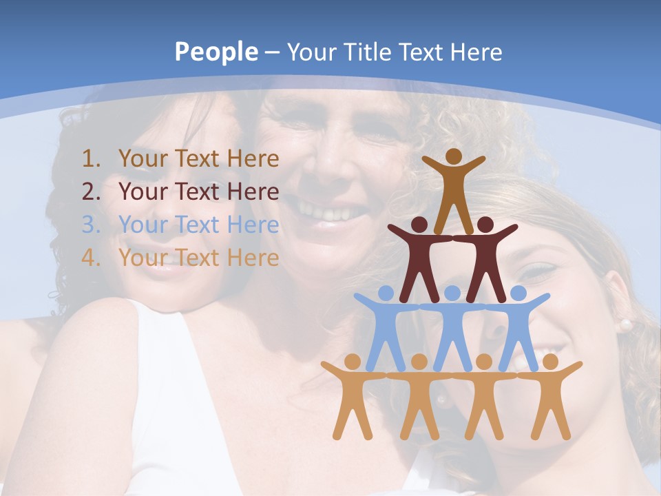 A Woman And Two Children Are Smiling For The Camera PowerPoint Template
