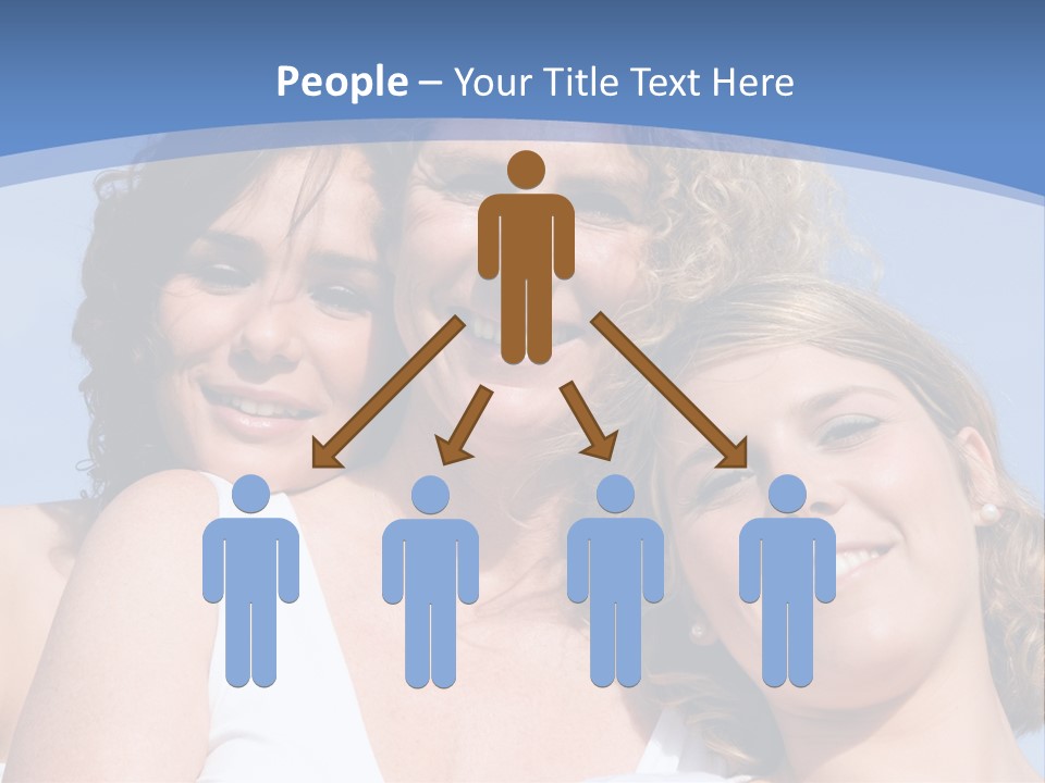 A Woman And Two Children Are Smiling For The Camera PowerPoint Template
