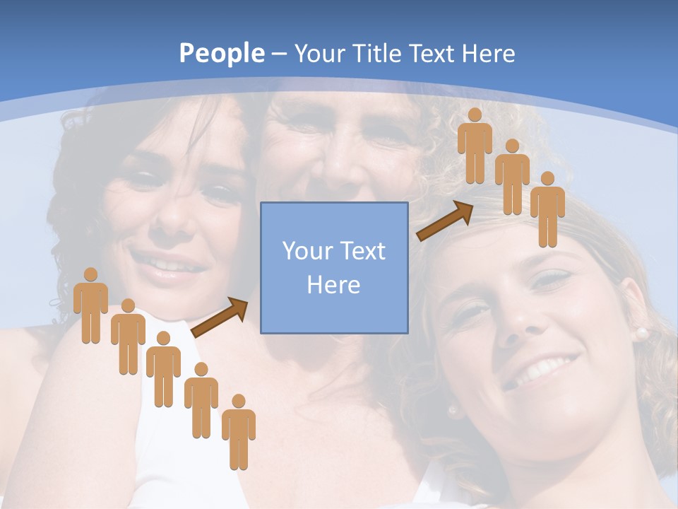 A Woman And Two Children Are Smiling For The Camera PowerPoint Template