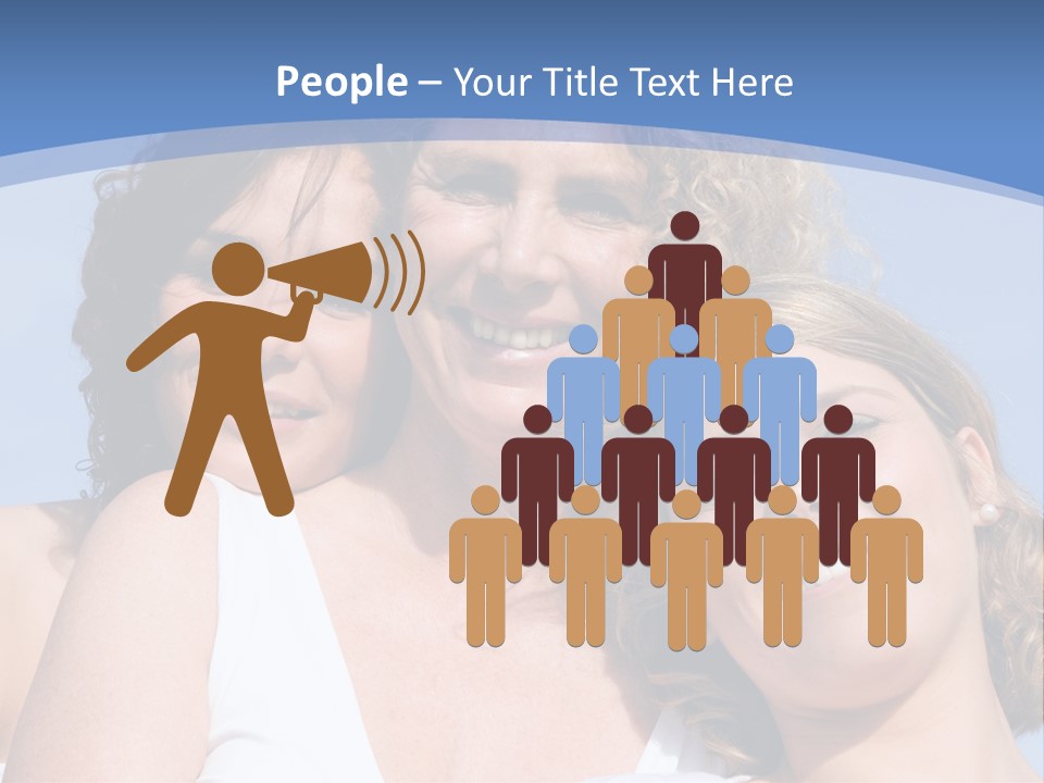 A Woman And Two Children Are Smiling For The Camera PowerPoint Template