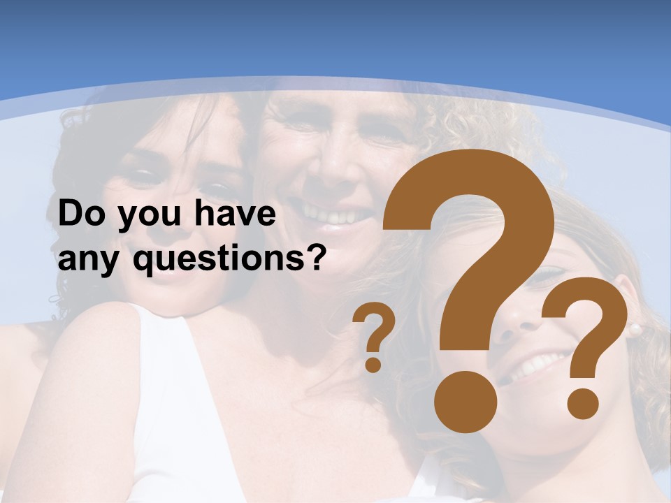 A Woman And Two Children Are Smiling For The Camera PowerPoint Template