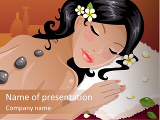 Girl During Her Spa Session Stock Vector Illustration: PowerPoint Template