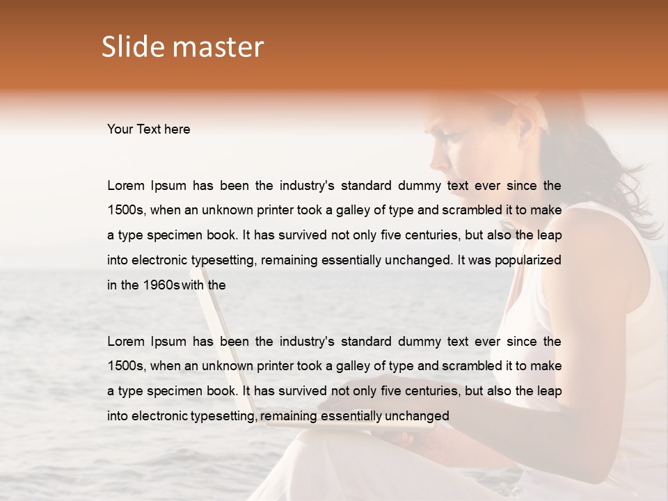Laptop By The Beach PowerPoint Template