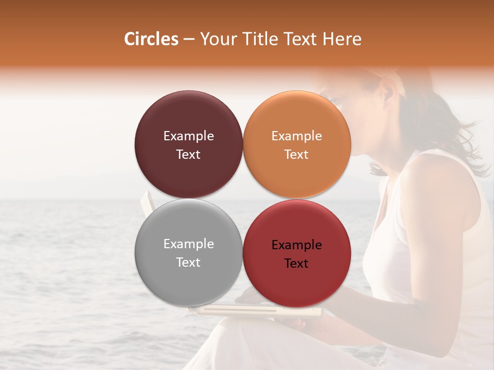 Laptop By The Beach PowerPoint Template