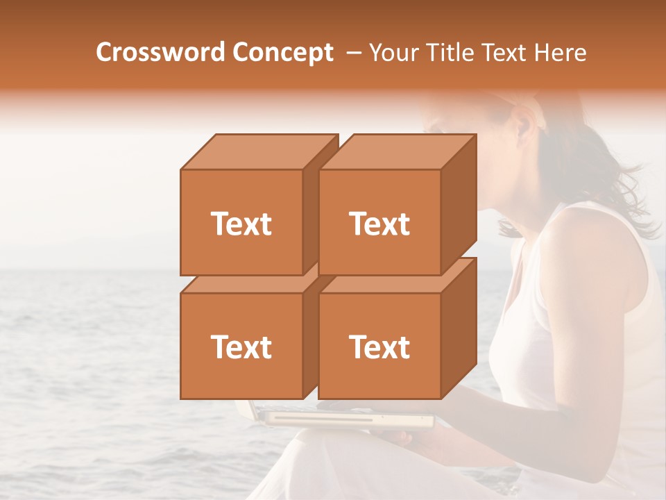 Laptop By The Beach PowerPoint Template