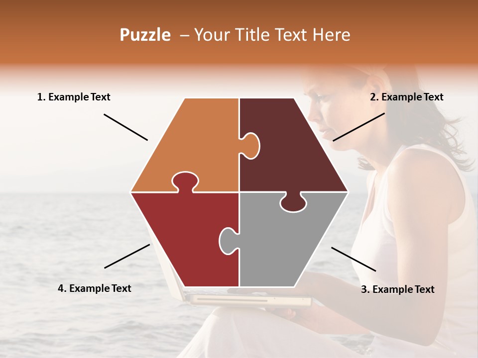 Laptop By The Beach PowerPoint Template