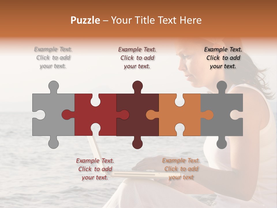 Laptop By The Beach PowerPoint Template