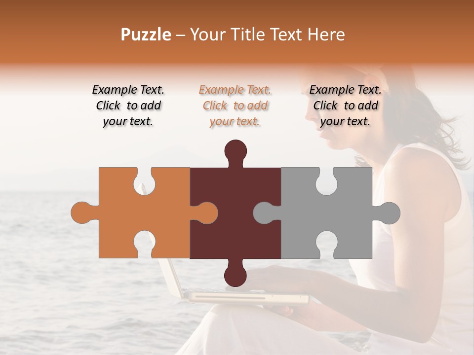 Laptop By The Beach PowerPoint Template