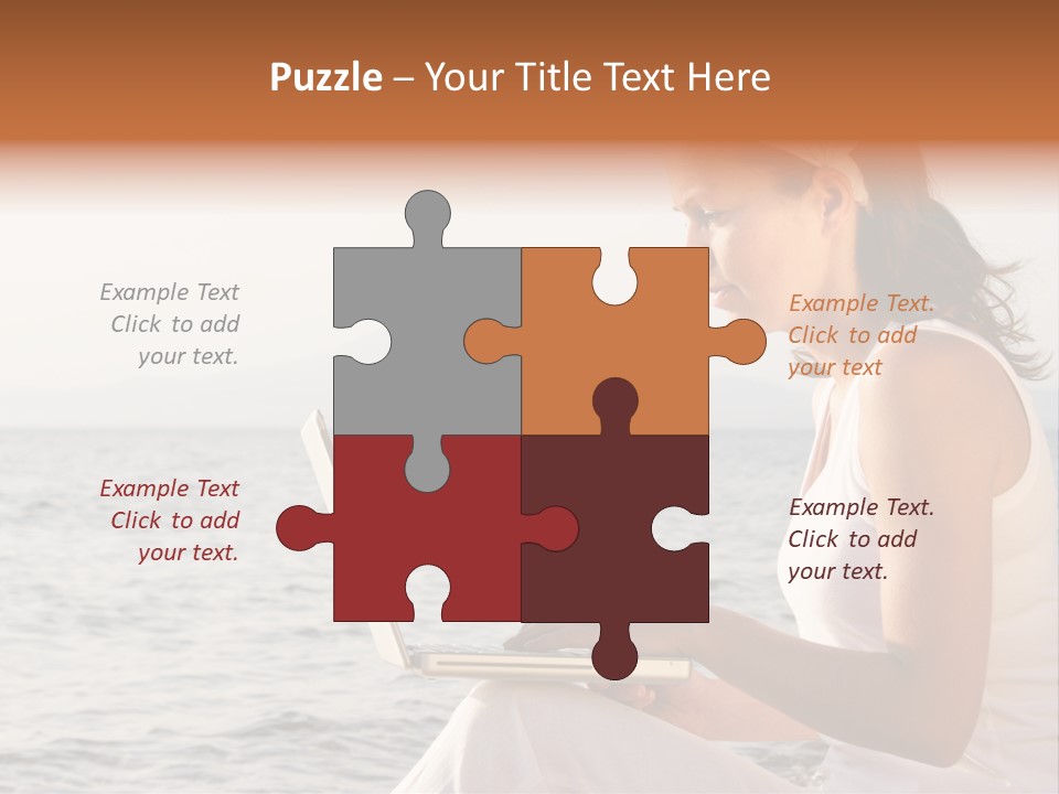 Laptop By The Beach PowerPoint Template