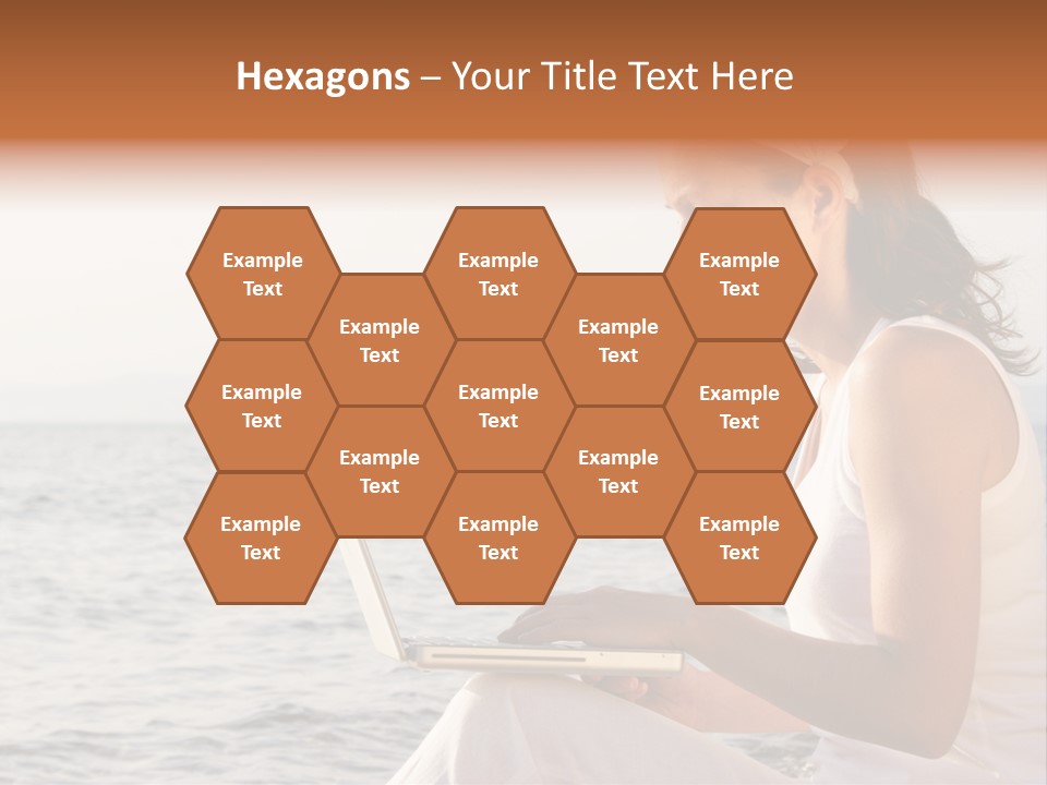 Laptop By The Beach PowerPoint Template