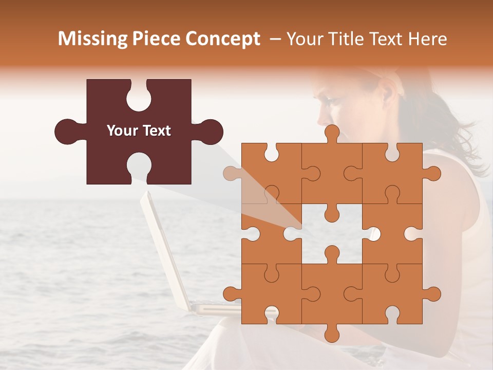 Laptop By The Beach PowerPoint Template