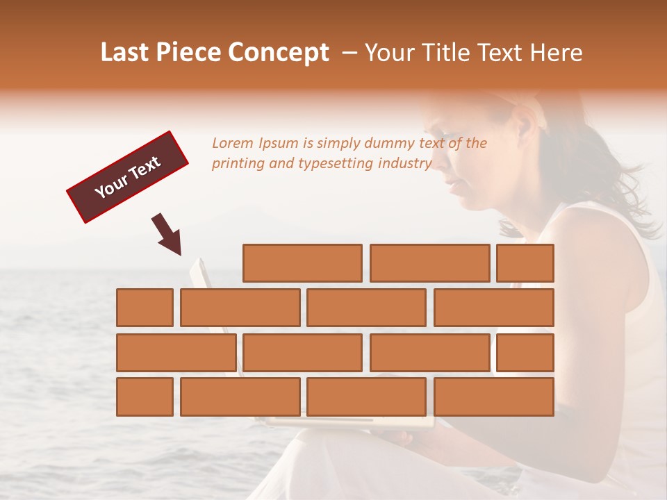 Laptop By The Beach PowerPoint Template