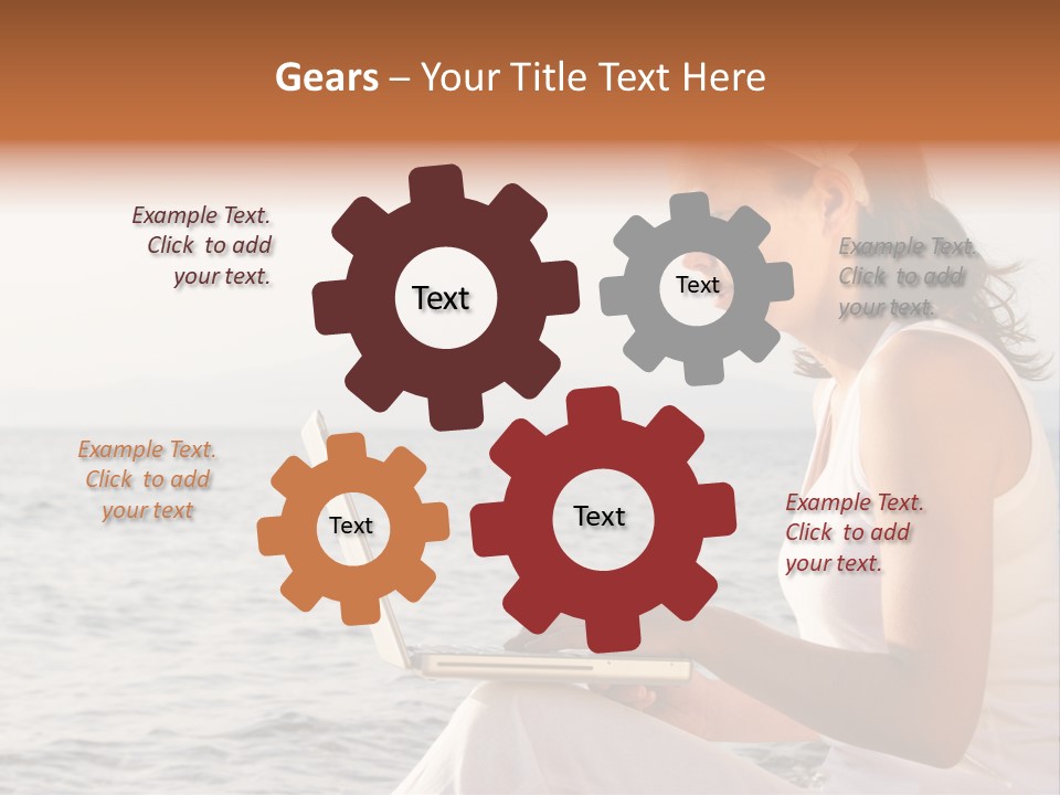 Laptop By The Beach PowerPoint Template