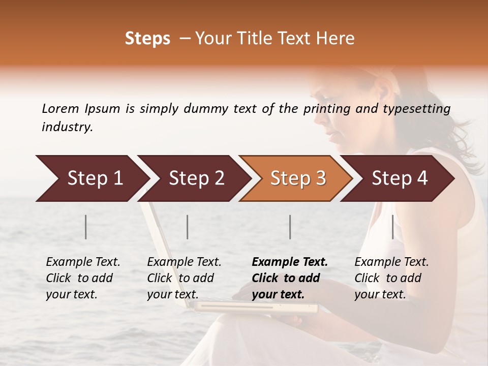 Laptop By The Beach PowerPoint Template