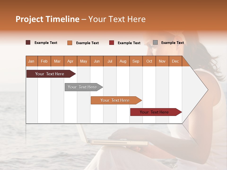 Laptop By The Beach PowerPoint Template