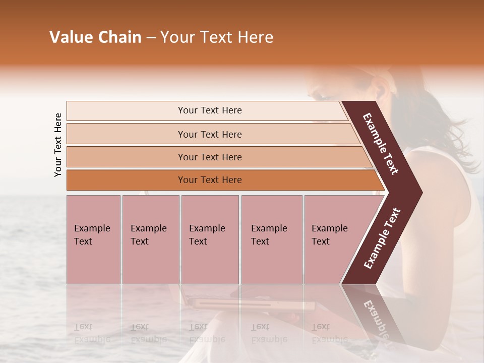 Laptop By The Beach PowerPoint Template