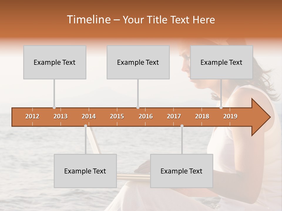 Laptop By The Beach PowerPoint Template