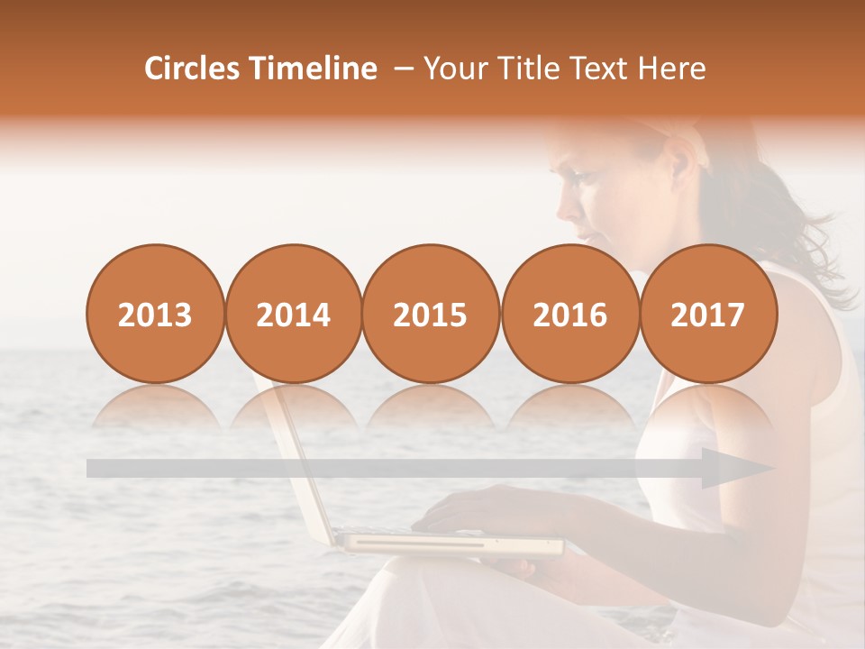 Laptop By The Beach PowerPoint Template