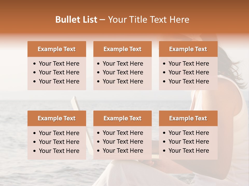 Laptop By The Beach PowerPoint Template