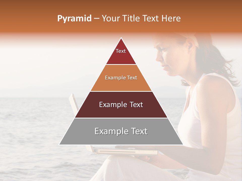 Laptop By The Beach PowerPoint Template