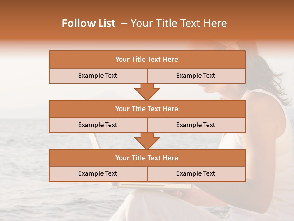 Laptop By The Beach PowerPoint Template