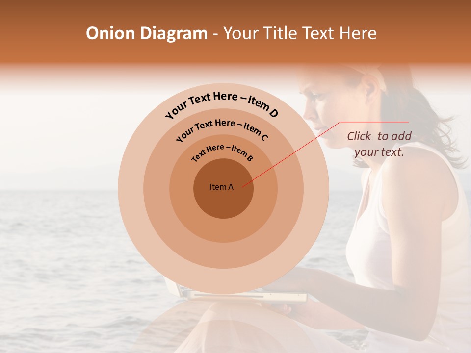 Laptop By The Beach PowerPoint Template