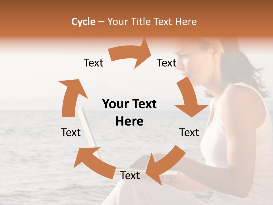 Laptop By The Beach PowerPoint Template