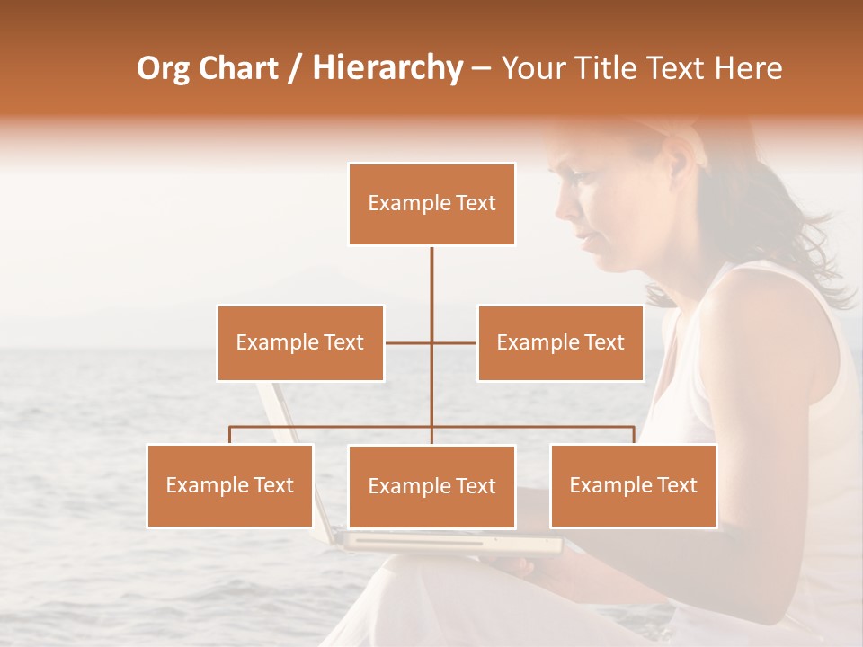 Laptop By The Beach PowerPoint Template