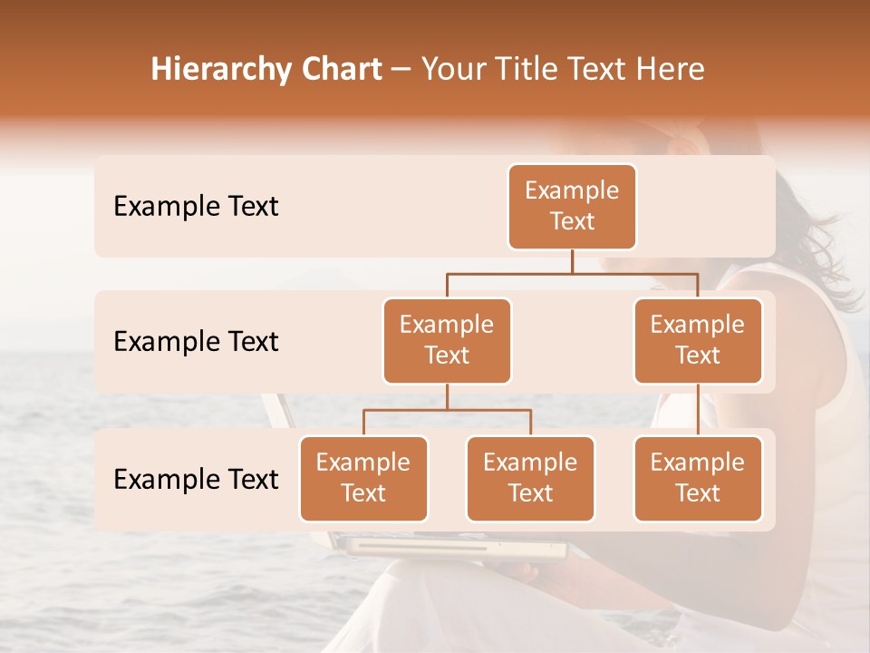 Laptop By The Beach PowerPoint Template